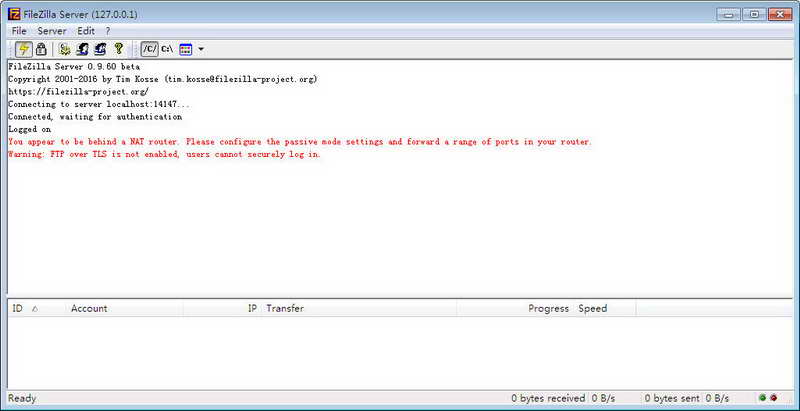 FileZilla Server(服务器管理)