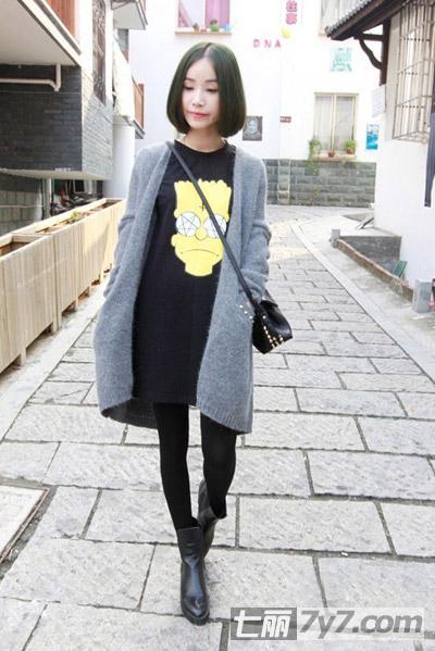 长款厚<em>毛衣外套怎么搭配</em> 矮个子女生冬季穿衣