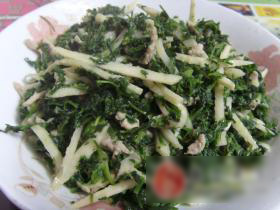 荠菜冬笋炒肉丝