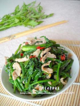 野生水芹炒肉丝